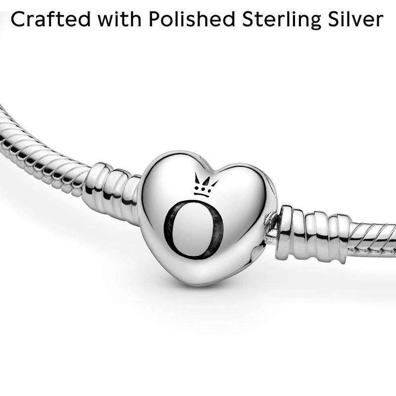Pulseira Pandora Moments Heart Clasp Snake Chain Silver - Pulseira